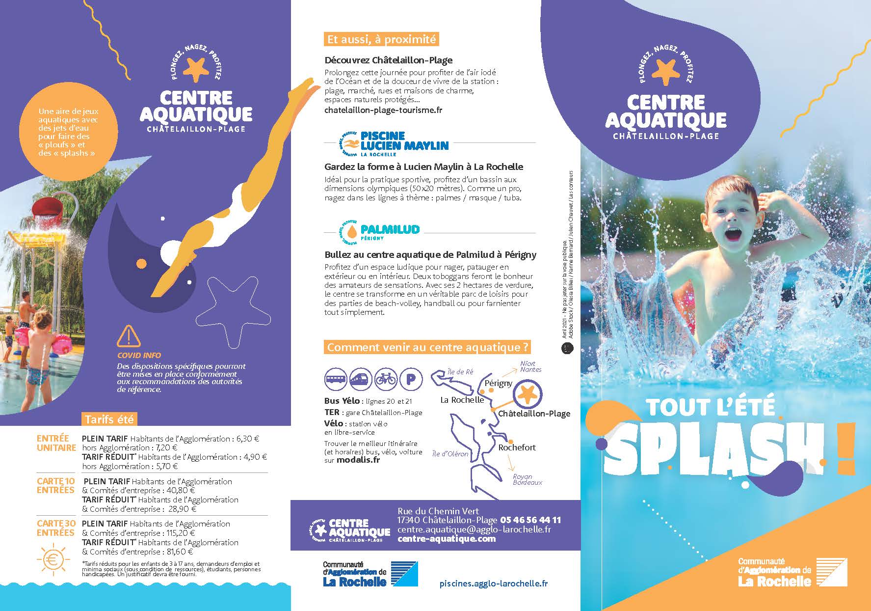 Dépliant "Centre aquatique Châtelaillon-Plage l'été"