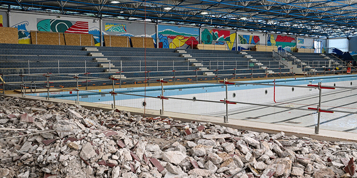 Travaux en cours à la piscine Lucien Maylin